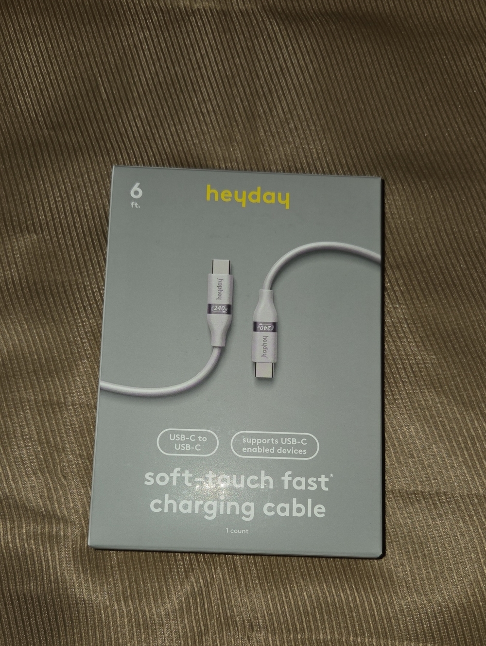 heyday USB-C to USB-C Fast Charging Cable - White